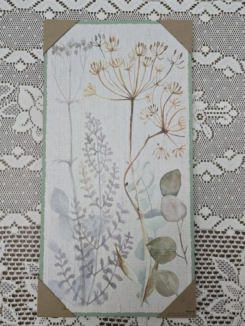 Floral Wall Art Cottagecore Botanical Print Sign Pastel Neutral Decor 9.5 x 18.5